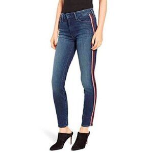MOTHER Looker Ankle Here Kitty Glitter Racer Jeans